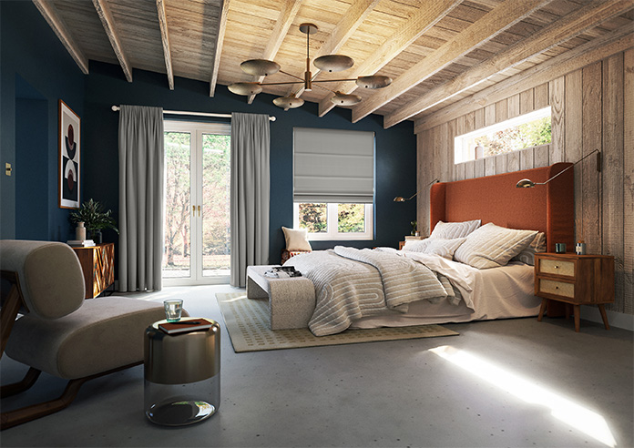 Menton, Stone Grey - Motorised Roman Blind - Image 6